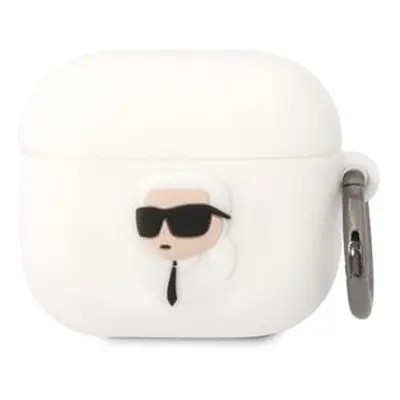 Silikonové pouzdro Karl Lagerfeld 3D Logo NFT Karl pro Airpods 3, white