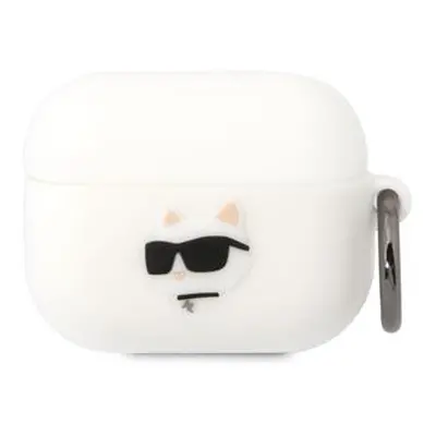 Silikonové pouzdro Karl Lagerfeld 3D Logo Choupette pro Airpods Pro, white