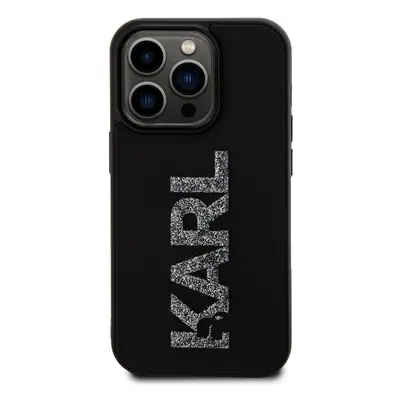 Zadní kryt Karl Lagerfeld 3D Rubber Glitter Logo Karl pro Apple iPhone 15 Pro Max, černá