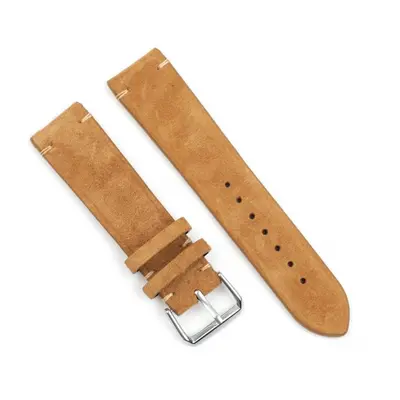 Kožený RhinoTech řemínek Genuine Suede Leather Quick Release 22mm, hnědá