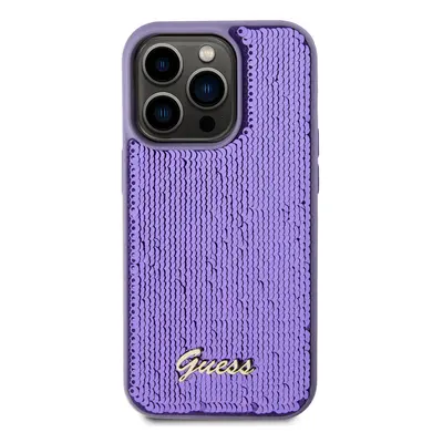 Zadní kryt Guess Sequin Script Logo pro Apple iPhone 15 Pro, fialová