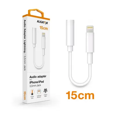 Audio adaptér Aligator Lightning / 3,5mm Jack, bílá