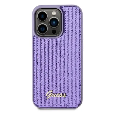 Zadní kryt Guess Sequin Script Logo pro Apple iPhone 15 Pro Max, fialová