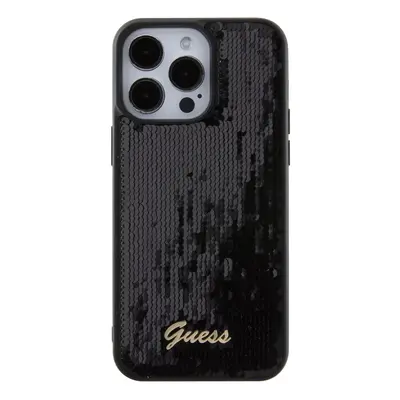 Zadní kryt Guess Sequin Script Logo pro Apple iPhone 15 Pro Max, černá