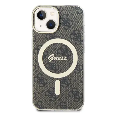 Zadní kryt Guess IML 4G MagSafe pro Apple iPhone 15, hnědá