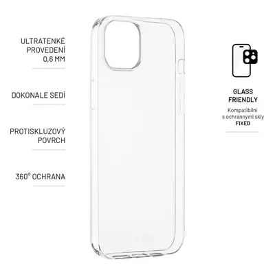 Ultratenké silikonové pouzdro FIXED Skin pro Apple iPhone 15 Plus, transparentní