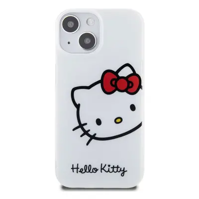 Zadní kryt Hello Kitty IML Head Logo pro Apple iPhone 15, bílá