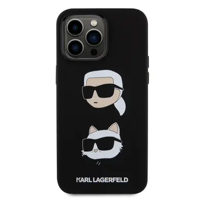 Zadní kryt Karl Lagerfeld Liquid Silicone Karl and Choupette Heads pro Apple iPhone 15 Pro Max, 