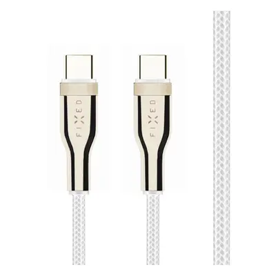 Krátký nabíjecí a datový opletený kabel FIXED s konektory USB-C/USB-C a podporou PD, 0.5 m, USB 