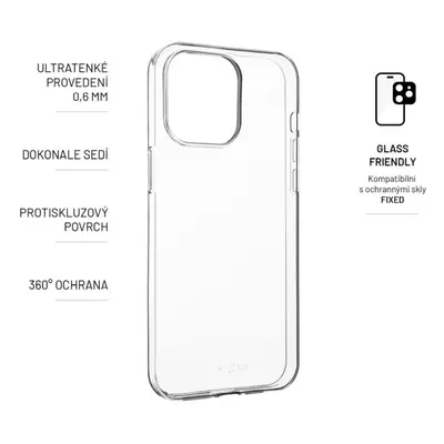 Ultratenké silikonové pouzdro FIXED Skin pro Apple iPhone 15 Pro, transparentní