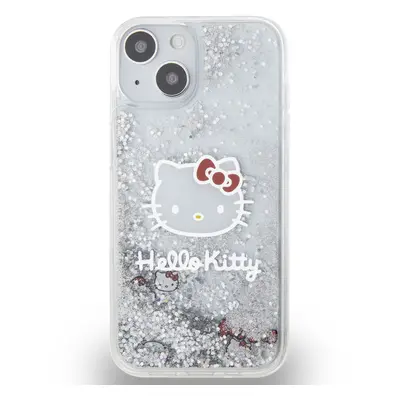 Zadní kryt Hello Kitty Liquid Glitter Electroplating Head Logo pro Apple iPhone 13, transparentn