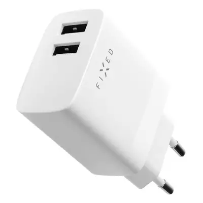 Set síťové nabíječky FIXED s 2xUSB výstupem a USB/Lightning kabelu, 1 metr, MFI, 17W Smart Rapid