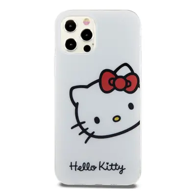 Zadní kryt Hello Kitty IML Head Logo pro Apple iPhone 12/12 Pro, bílá