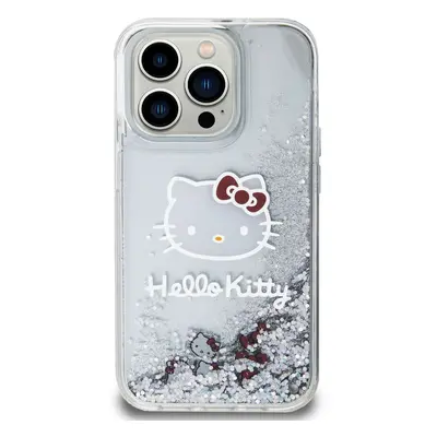 Zadní kryt Hello Kitty Liquid Glitter Electroplating Head Logo pro Apple iPhone 13 Pro, transpar