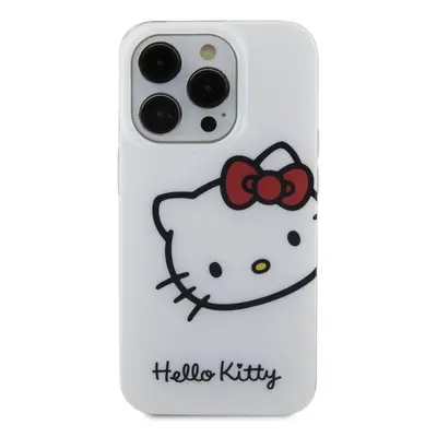 Zadní kryt Hello Kitty IML Head Logo pro Apple iPhone 15 Pro, bílá