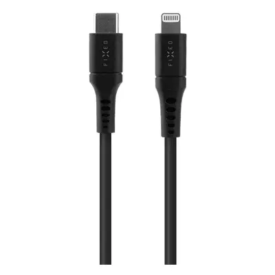 Nabíjecí a datový kabel FIXED Liquid silicone s konektory USB-C/Lightning a podporou PD, 0.5m, M