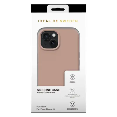 Silikonový ochranný kryt s MagSafe iDeal Of Sweden pro Apple iPhone 15, blush pink