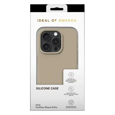 Silikonový ochranný kryt iDeal Of Sweden pro Apple iPhone 15, beige