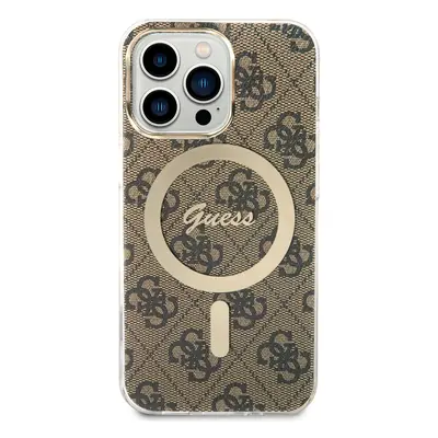 Zadní kryt Guess 4G IML MagSafe pro Apple iPhone 13 Pro, brown