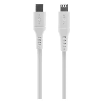 Nabíjecí a datový kabel FIXED Liquid silicone s konektory USB-C/Lightning a podporou PD, 0.5m, M