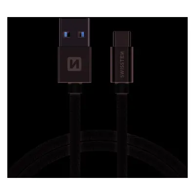 Datový kabel Swissten Textile USB / USB-C 2 M, silver