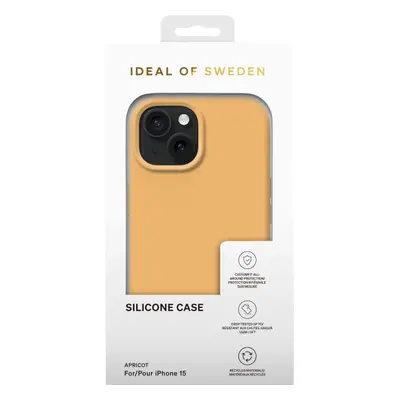 Silikonový ochranný kryt iDeal Of Sweden pro Apple iPhone 15, apricot