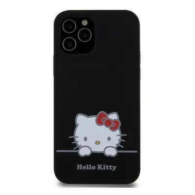 Zadní kryt Hello Kitty Liquid Silicone Daydreaming Logo pro Apple iPhone 12/12 Pro, black