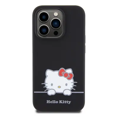 Zadní kryt Hello Kitty Liquid Silicone Daydreaming Logo pro Apple iPhone 15 Pro, black