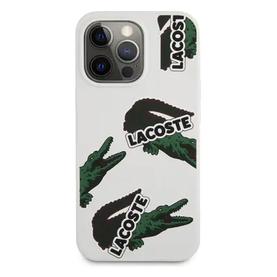 Zadní kryt Lacoste Liquid Silicone Allover Pattern pro Apple iPhone 13 Pro, white