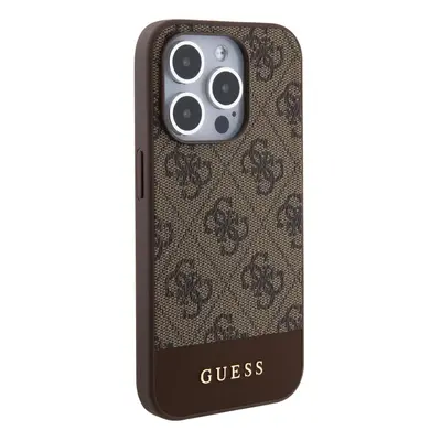 Zadní kryt Guess PU 4G Stripe MagSafe pro Apple iPhone 15 Pro Max, hnědá