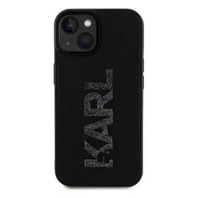 Zadní kryt Karl Lagerfeld 3D Rubber Glitter Logo Karl pro Apple iPhone 15, černá