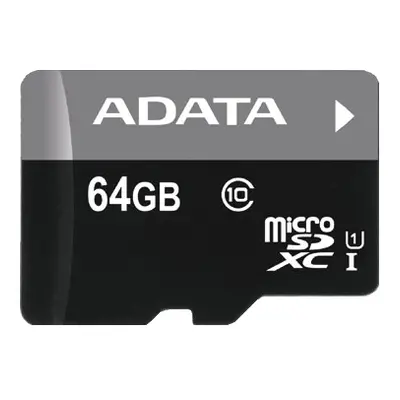 Paměťová karta ADATA 64GB MicroSDXC Class 10 Premier, 50MB/s s adaptérem