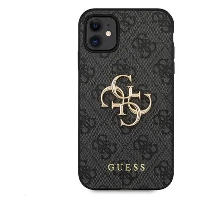 Zadní kryt Guess PU 4G Metal Logo GUHCN614GMGGR pro Apple iPhone 11, šedá