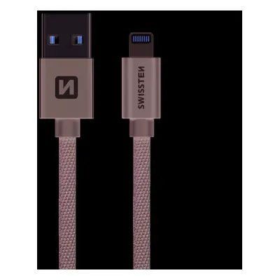 Datový kabel Swissten Textile USB Lightning 0,2 M, grey