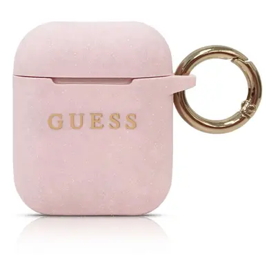 Guess Silikonový kryt GUACCSILGLLP pro Airpods pink