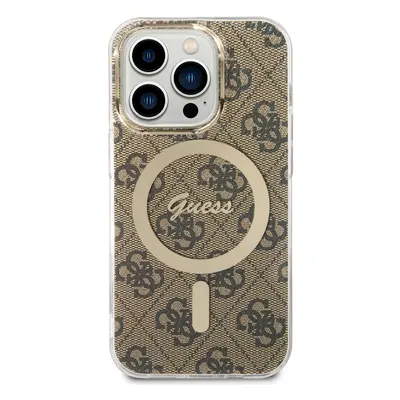 Zadní kryt Guess 4G IML MagSafe pro Apple iPhone 14 Pro, brown