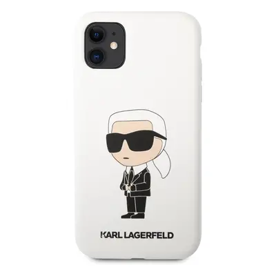 Zadní kryt Karl Lagerfeld Liquid Silicone Ikonik NFT pro Apple iPhone 11, white