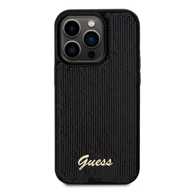 Zadní kryt Guess Sequin Script Logo pro Apple iPhone 14 Pro Max, černá