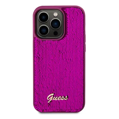 Zadní kryt Guess Sequin Script Logo pro Apple iPhone 14 Pro Max, purpurová