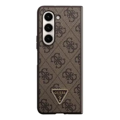 Zadní kryt Guess Leather Triangle Case pro Samsung Galaxy Z Fold5, hnědá