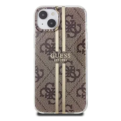 Zadní kryt Guess IML 4G Gold Stripe pro Apple iPhone 15, hnědá