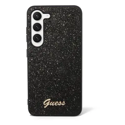 Zadní kryt Guess PC/TPU Glitter Flakes Metal Logo pro Samsung Galaxy S23, černá