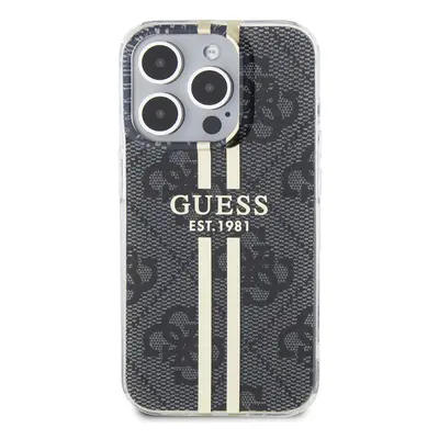 Zadní kryt Guess IML 4G Gold Stripe pro Apple iPhone 15 Pro, černá