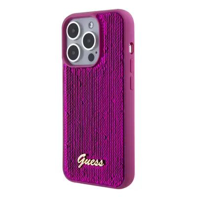 Zadní kryt Guess Sequin Script Logo pro Apple iPhone 15 Pro Max, purpurová