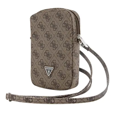 Taška Guess PU 4G Triangle Logo Wallet Phone Bag Zipper, hnědá