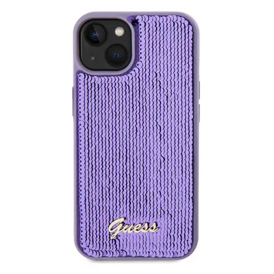 Zadní kryt Guess Sequin Script Logo pro Apple iPhone 13, fialová