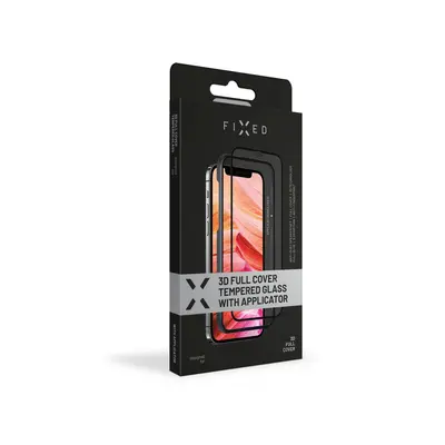 Ochranné tvrzené sklo FIXED 3D Full-Cover s aplikátorem pro Apple iPhone 13/13 Pro, černá