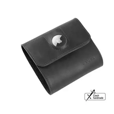 Kožená peněženka FIXED Classic Wallet for AirTag z pravé hovězí kůže, černá