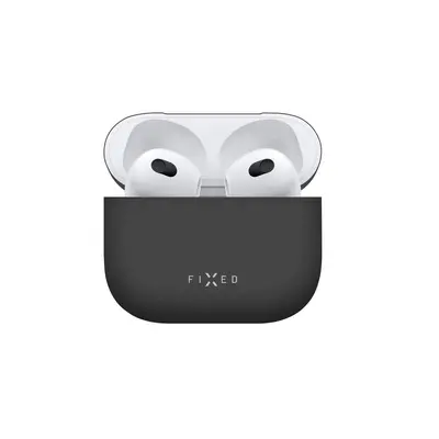 Ultratenké silikonové pouzdro pro Apple Airpods 3, FIXED Silky, černá