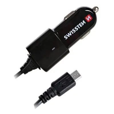 Nabíječka do auta Adapter CL SWISSTEN microUSB 1A černá (BLISTR)